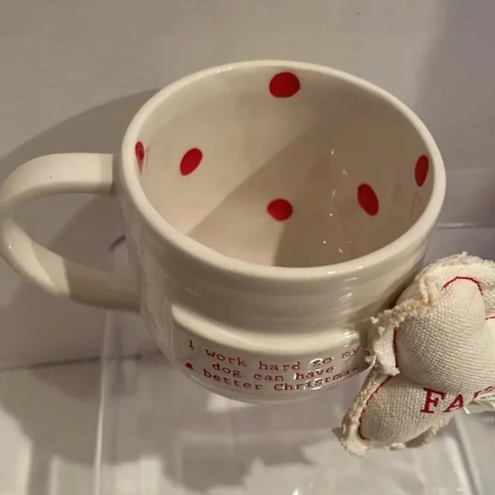 Mud Pie White Santa's Favorite Dog Toy and Mug Set/NWT